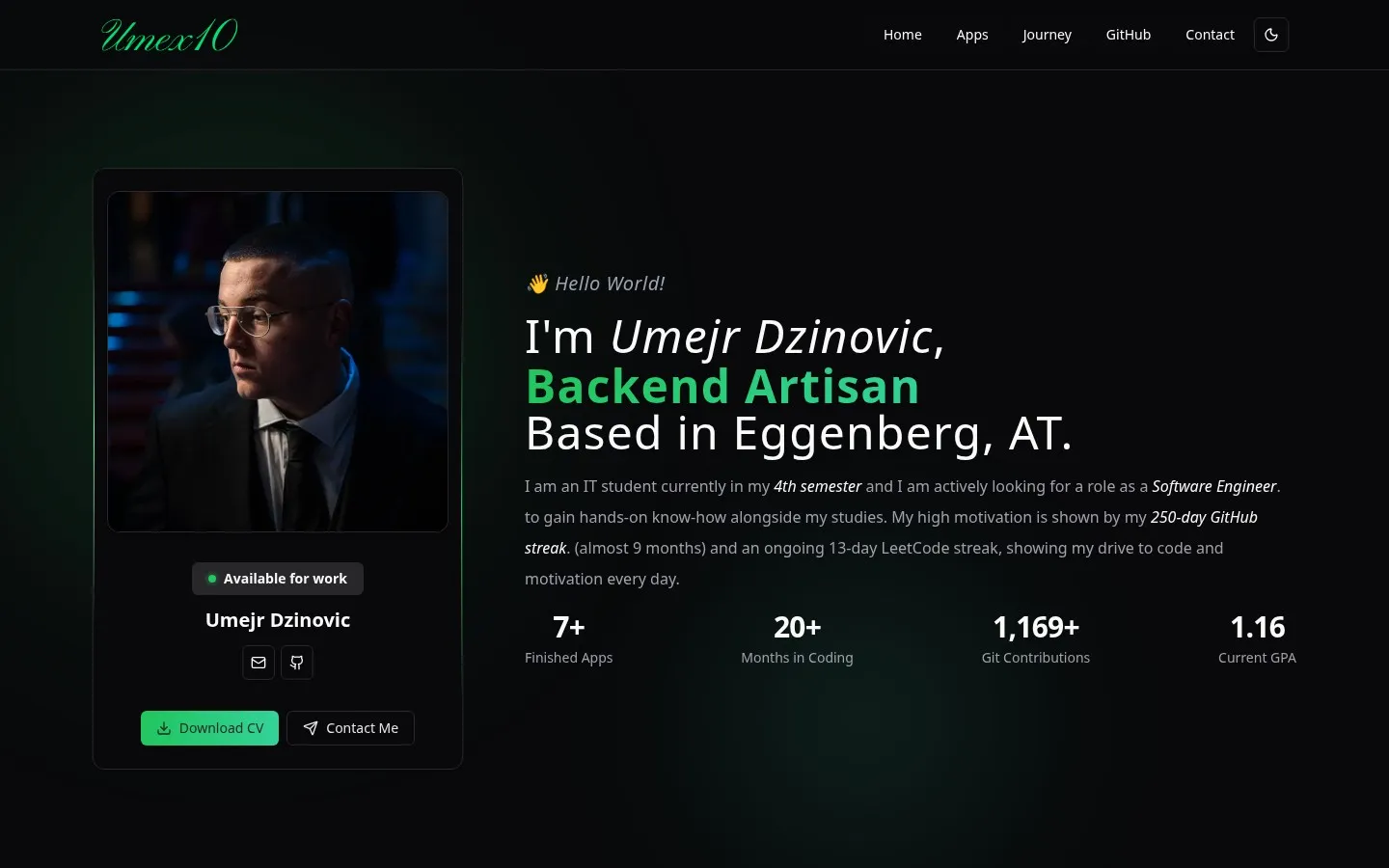 Screenshot of Dev-Resume v1