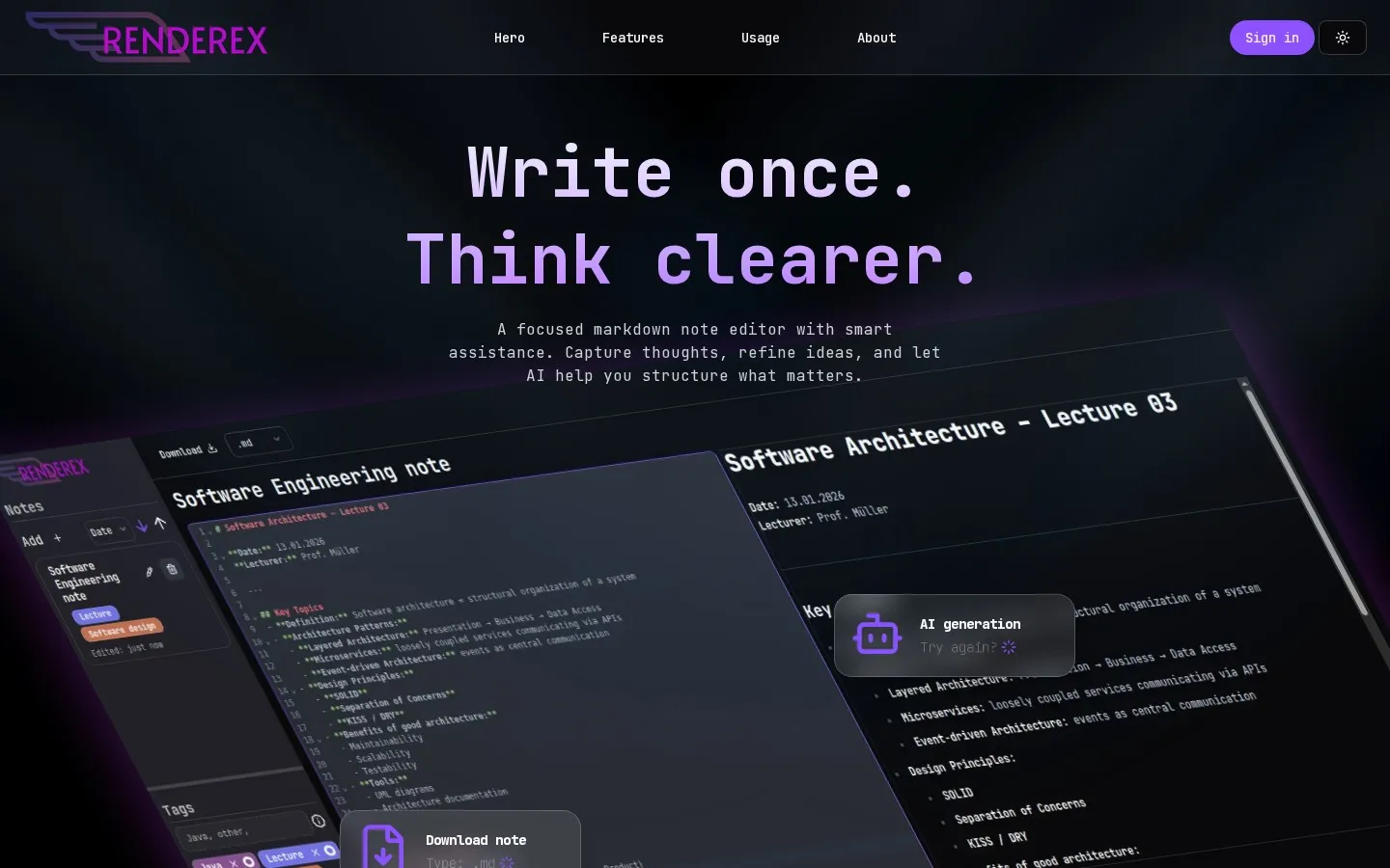 Screenshot of Renderex